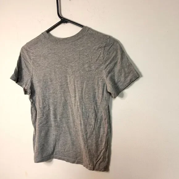 Adidas T-Shirt Kids Small Heather Gray Graphic Logo Cotton Blend Short Sleeve - Picture 5 of 7